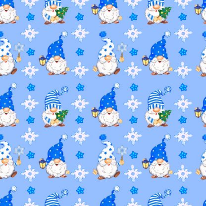 Reindeer and Gnomes Pattern 1 Quilting Cotton Fabric