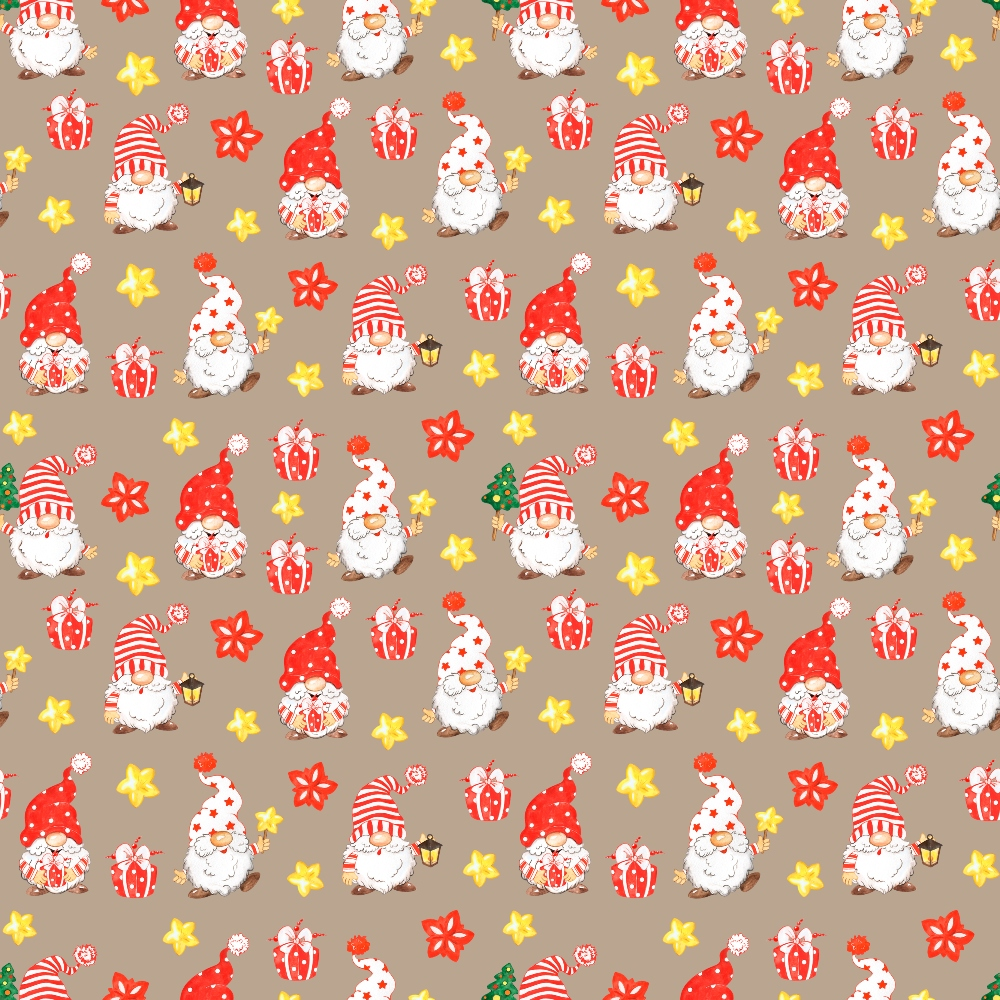 Reindeer and Gnomes Pattern 9 Quilting Cotton Fabric