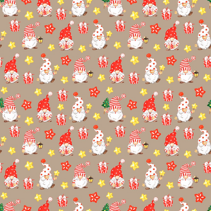 Reindeer and Gnomes Pattern 9 Quilting Cotton Fabric