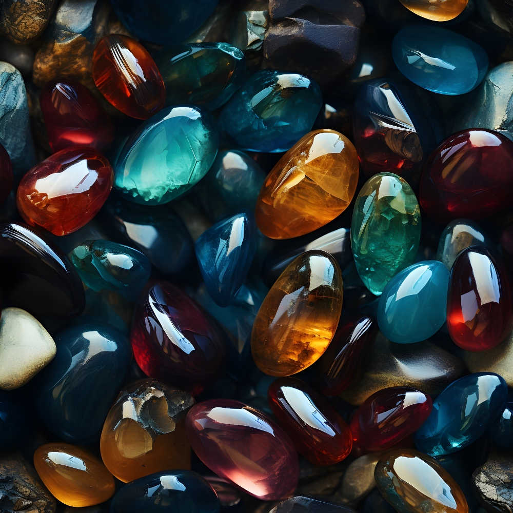 Gemstones and Crystals Pattern 2 Quilting Cotton Fabric
