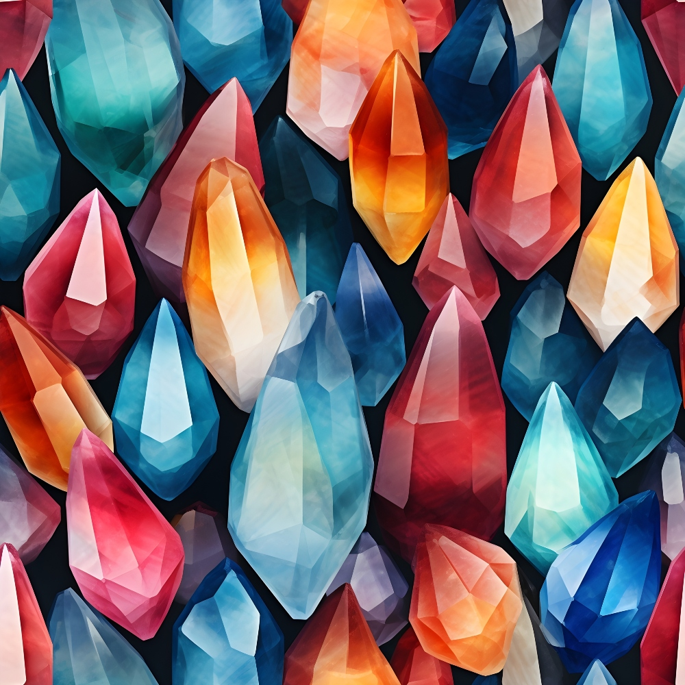 Gemstones and Crystals Pattern 7 Quilting Cotton Fabric