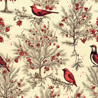 Vintage Christmas Pattern 18 Quilting Cotton Fabric