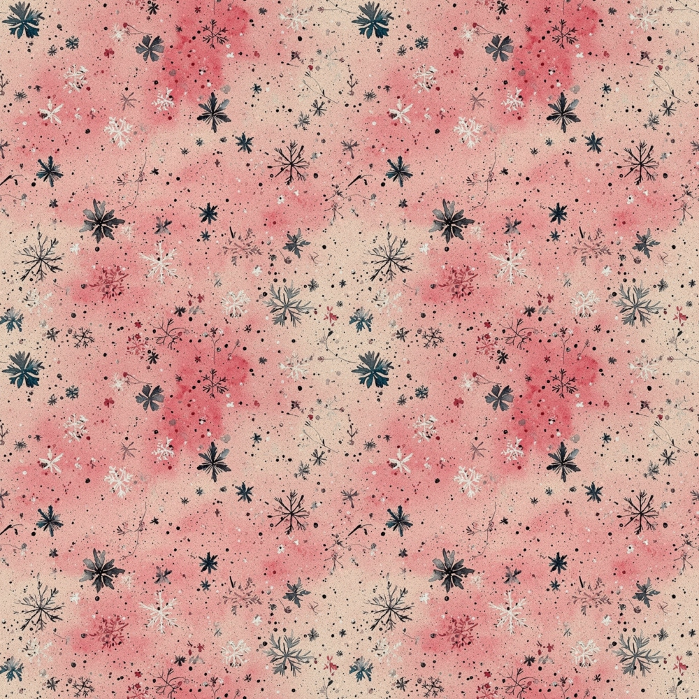 A Frosted Christmas Pattern 3 Quilting Cotton Fabric, cotton, quilting, yardage, holiday, seasonal, floral, snowflake, festive, red, cream, black, traditional, textured, soft, decorative, fabric textile