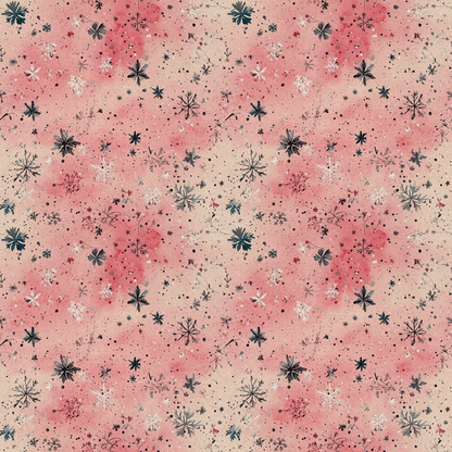 A Frosted Christmas Pattern 3 Quilting Cotton Fabric, cotton, quilting, yardage, holiday, seasonal, floral, snowflake, festive, red, cream, black, traditional, textured, soft, decorative, fabric textile