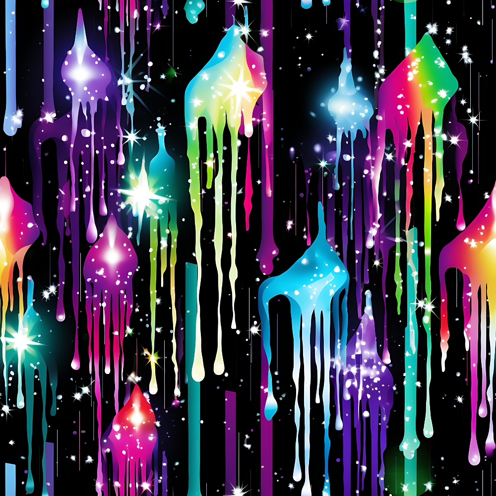- Dripping Rainbow Liquid Pattern 8 Quilting Cotton Fabric  
- Multicolor drips  
- Gradient colors  
- Rainbow hues  
- Vibrant textile  
- Abstract liquid design  
- Black background  
- Quilting fabric  
- Soft cotton material  
- Colorful streaks  
- Artistic pattern  
- Flowing paint effect  
- Bright and bold colors  
- Fabric for crafts  
- Textile with sparkle accents
