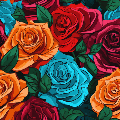 Pop Art Roses Pattern 2 Quilting Cotton Fabric