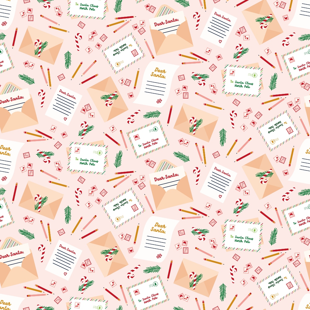 Letters to Santa Pattern 3 Quilting Cotton Fabric