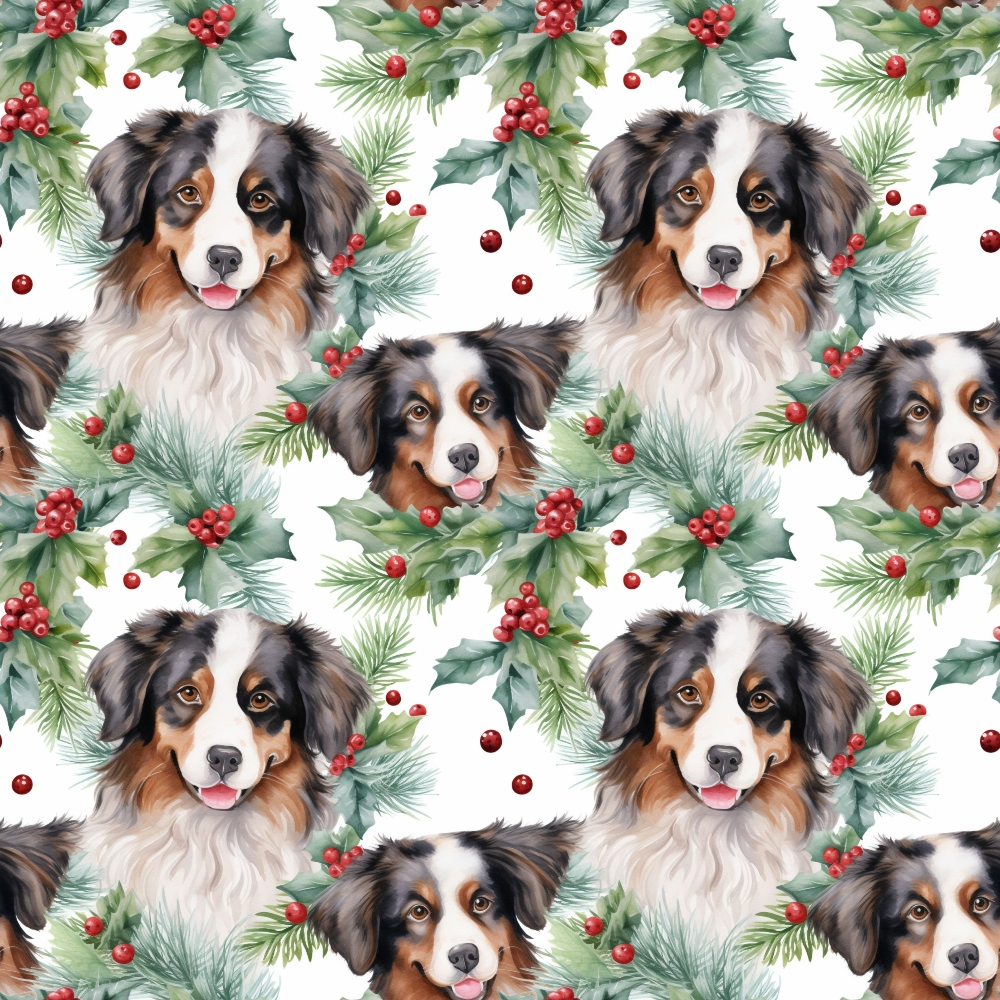 Christmas Santa Puppy Dogs Pattern 10 Quilting Cotton Fabric