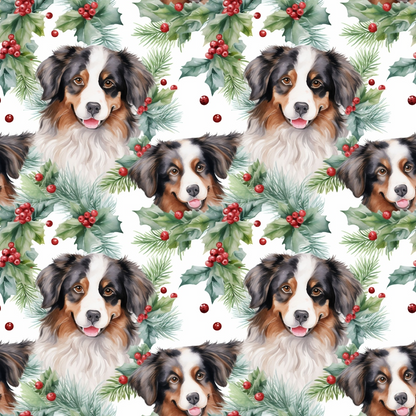 Christmas Santa Puppy Dogs Pattern 10 Quilting Cotton Fabric