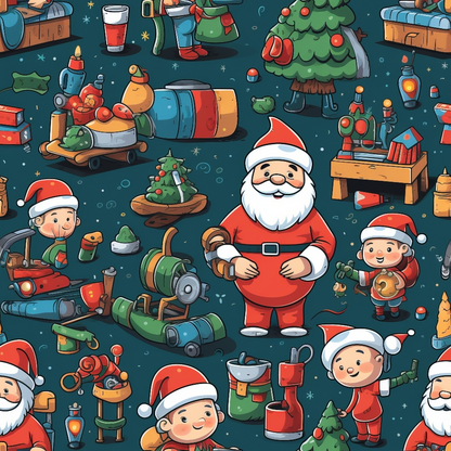 Santa's Workshop Pattern 10 Quilting Cotton Fabric