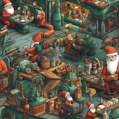 Santa's Workshop Pattern 14 Quilting Cotton Fabric