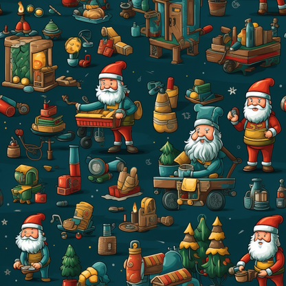Santa's Workshop Pattern 25 Quilting Cotton Fabric