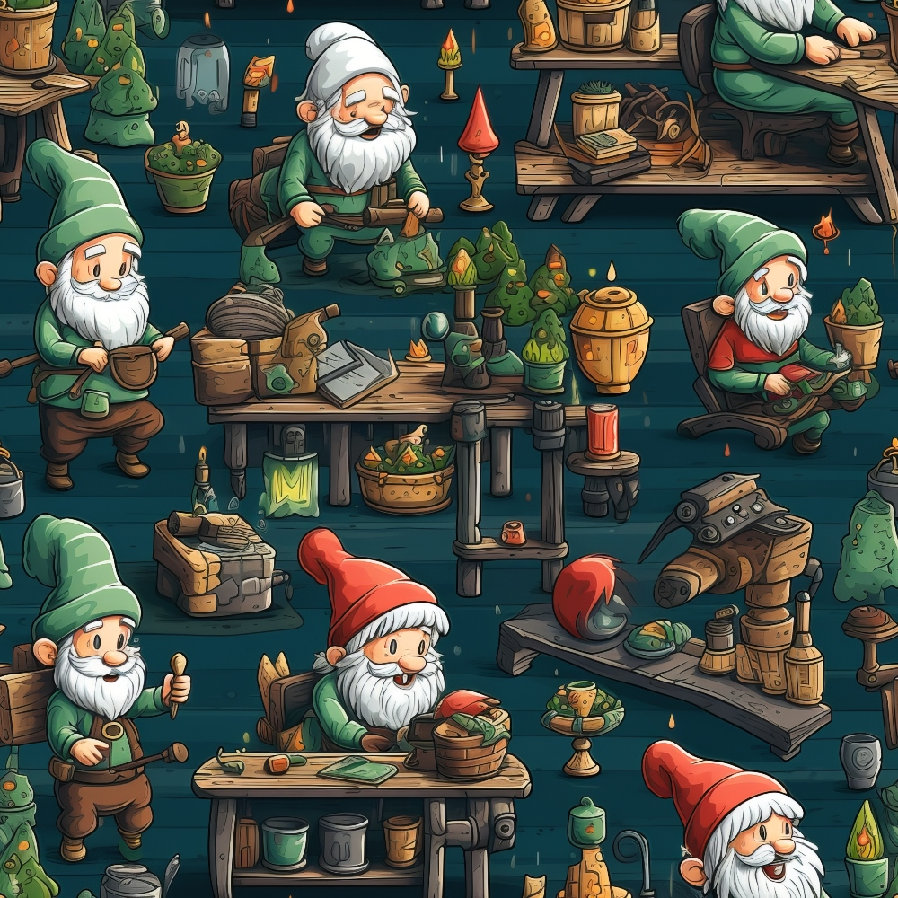Santa's Workshop Pattern 28 Quilting Cotton Fabric