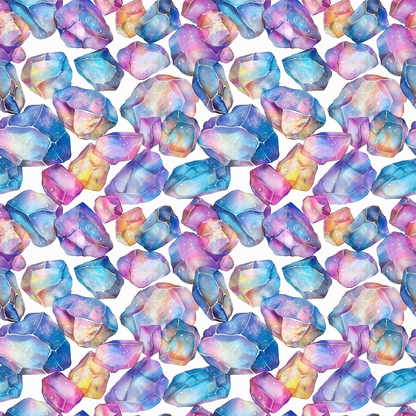 Opal Gemstone Pattern 8 Quilting Cotton Fabric