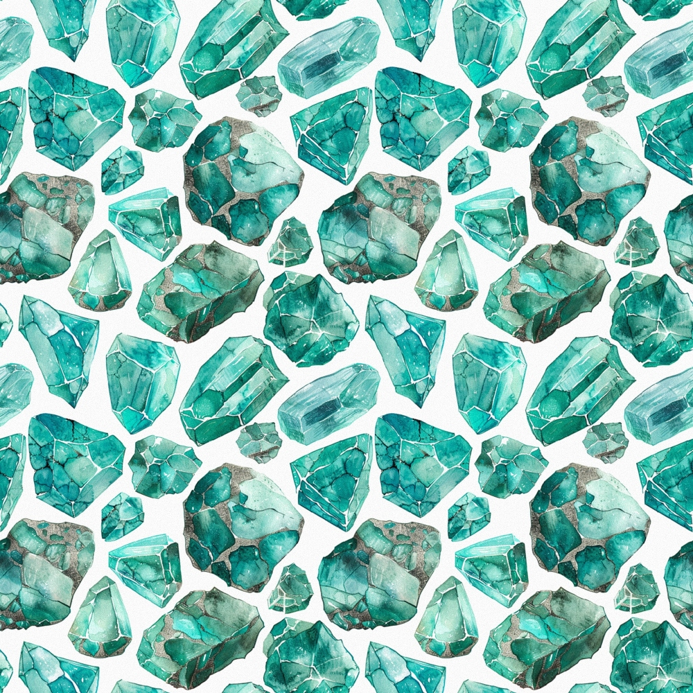 Turquoise Gemstone Pattern 5 Quilting Cotton Fabric
