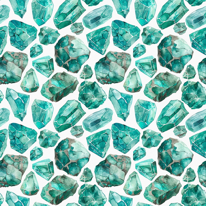 Turquoise Gemstone Pattern 5 Quilting Cotton Fabric