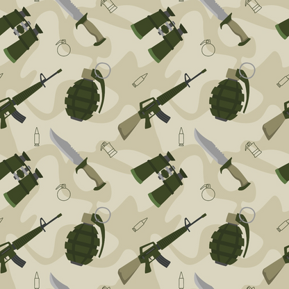 Soldier Gear Pattern 2 Quilting Cotton Fabric