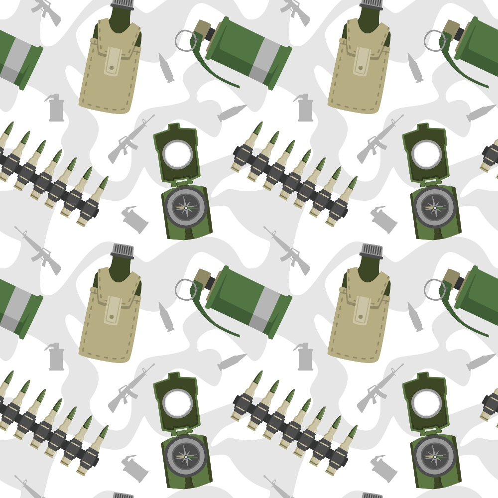 Soldier Gear Pattern 3 Quilting Cotton Fabric