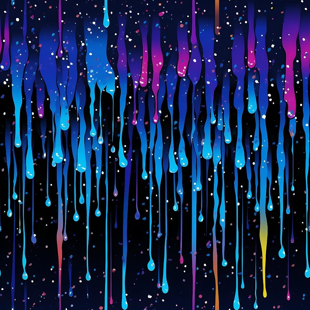 Dripping Blue Liquid Pattern 1 Quilting Cotton Fabric