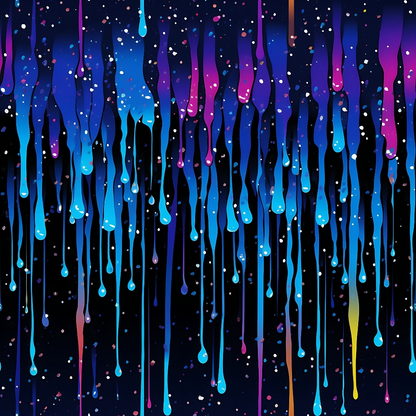 Dripping Blue Liquid Pattern 1 Quilting Cotton Fabric
