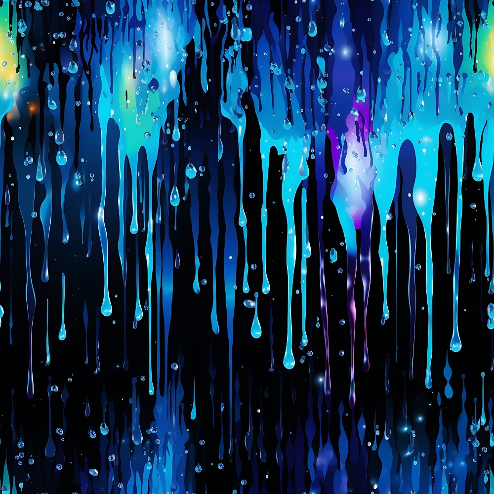 Dripping Blue Liquid Pattern 5 Quilting Cotton Fabric