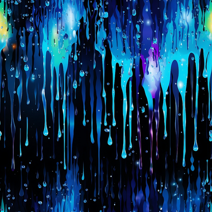 Dripping Blue Liquid Pattern 5 Quilting Cotton Fabric
