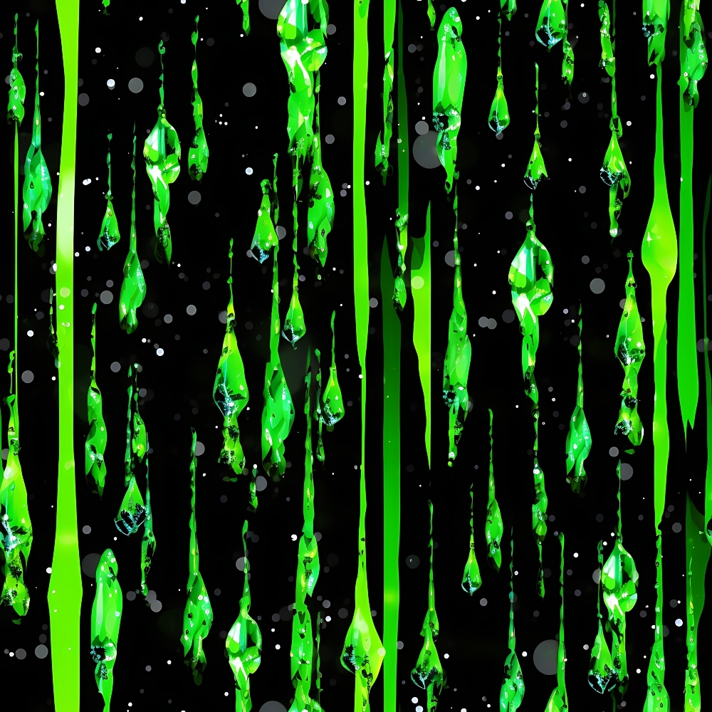 Dripping Green Liquid Pattern 3 Quilting Cotton Fabric