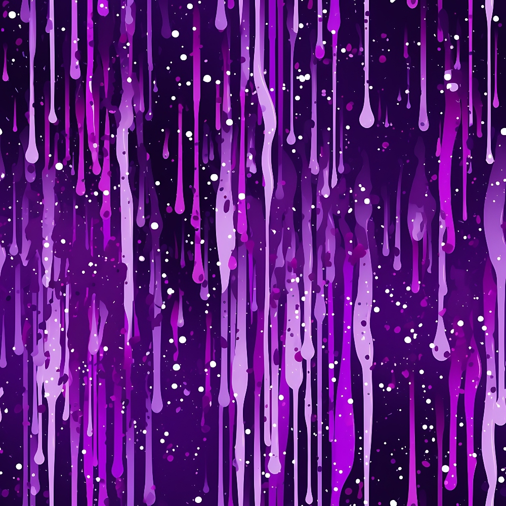 - Dripping Purple Liquid Pattern 3 Quilting Cotton Fabric  
- Purple hues  
- Violet dripping design  
- Abstract liquid textures  
- Dark purple background  
- White splatter accents  
- Textile fabric  
- Quilting material  
- Cotton fabric  
- Artistic flowing paint effect