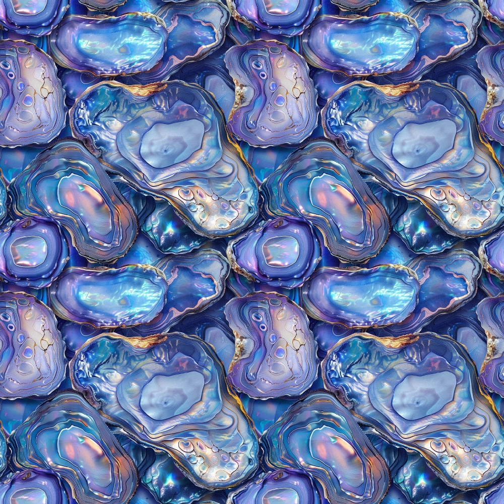 - Abalones Pattern 3 Quilting Cotton Fabric  
- blue, purple, iridescent, shell, marine, abstract  
- quilting, cotton, fabric, textile, soft, vibrant  
- ocean-inspired, decorative, artistic, premium quality