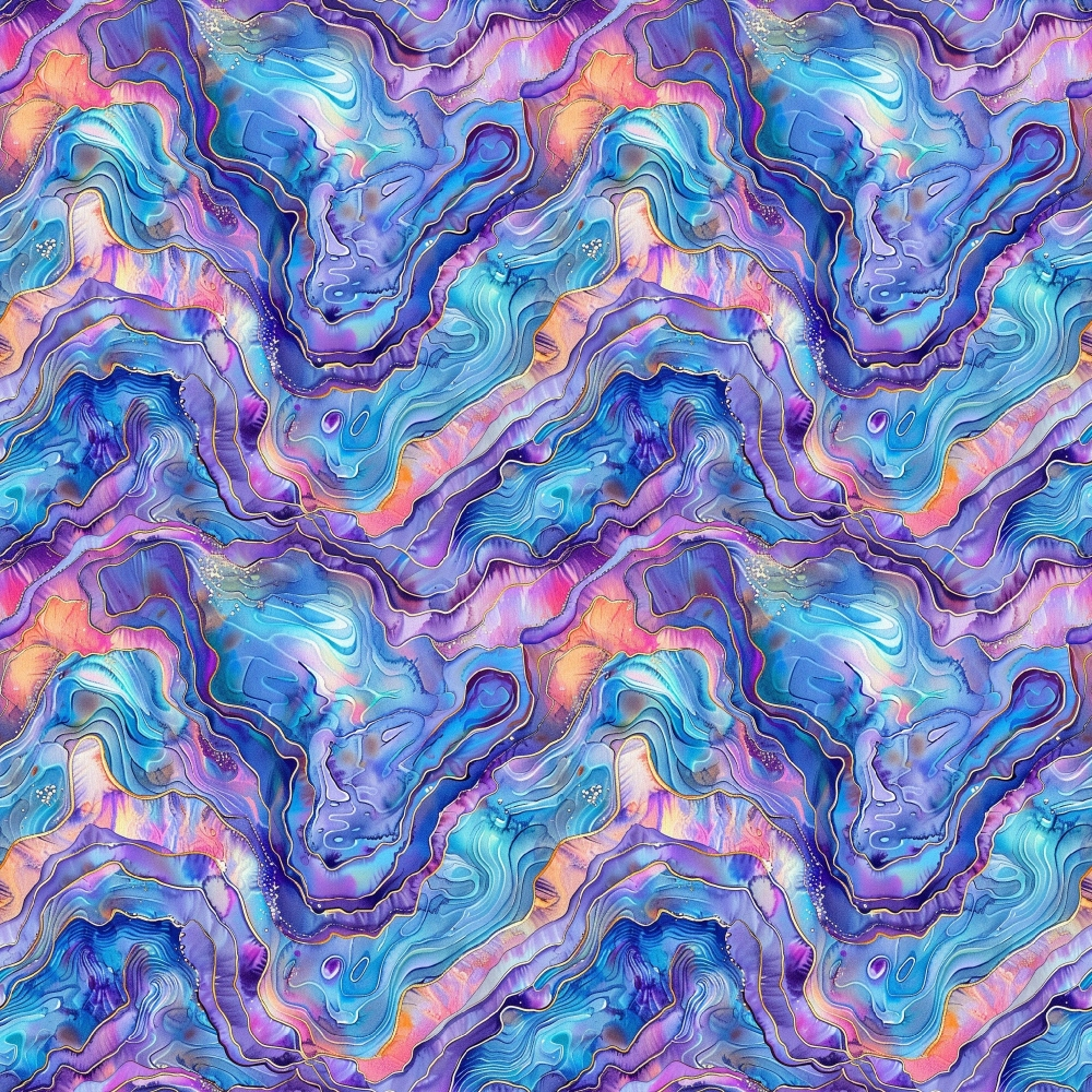 - Abalones Pattern 8 Quilting Cotton Fabric  
- abstract swirls  
- blue purple pink hues  
- marine inspired design  
- seamless decorative textile  
- premium cotton material  
- vibrant artistic print  
- soft textured cloth