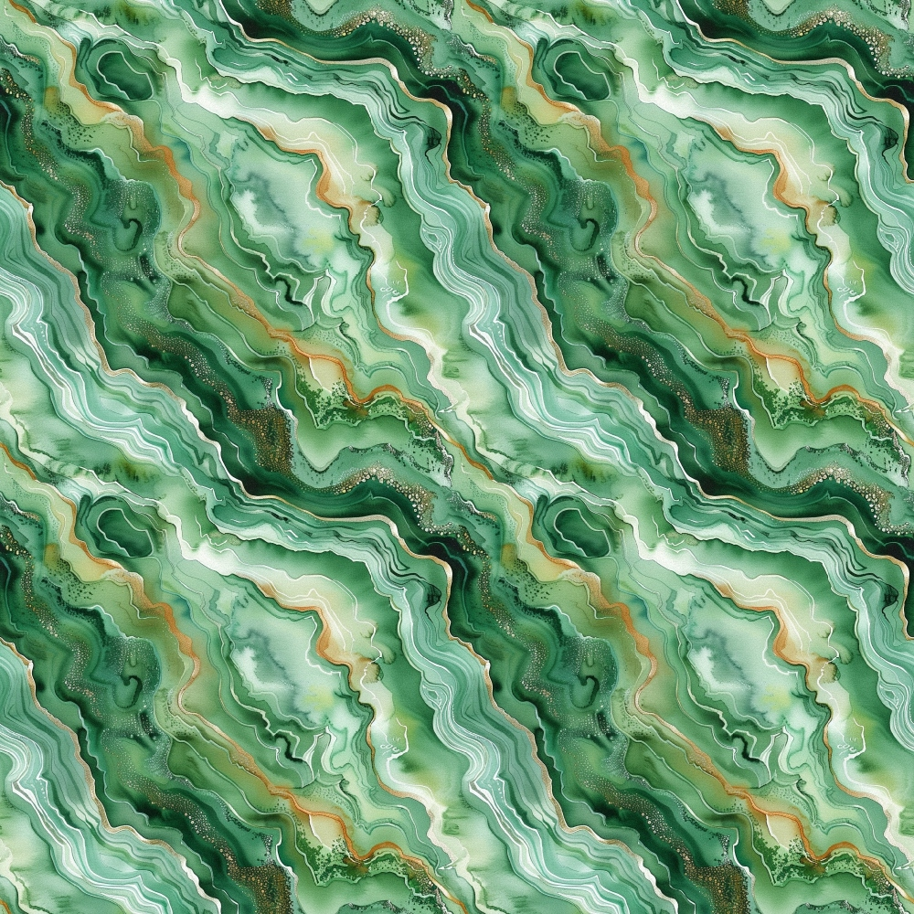 - Agate Gemstones Pattern 7 Quilting Cotton Fabric  
- Green gemstone design  
- Marble texture  
- Natural stone inspiration  
- Abstract mineral layers  
- Earth tone colors  
- Organic wavy shapes  
- Premium quilting cotton material  
- Textured fabric surface  
- Smooth, soft cotton fabric