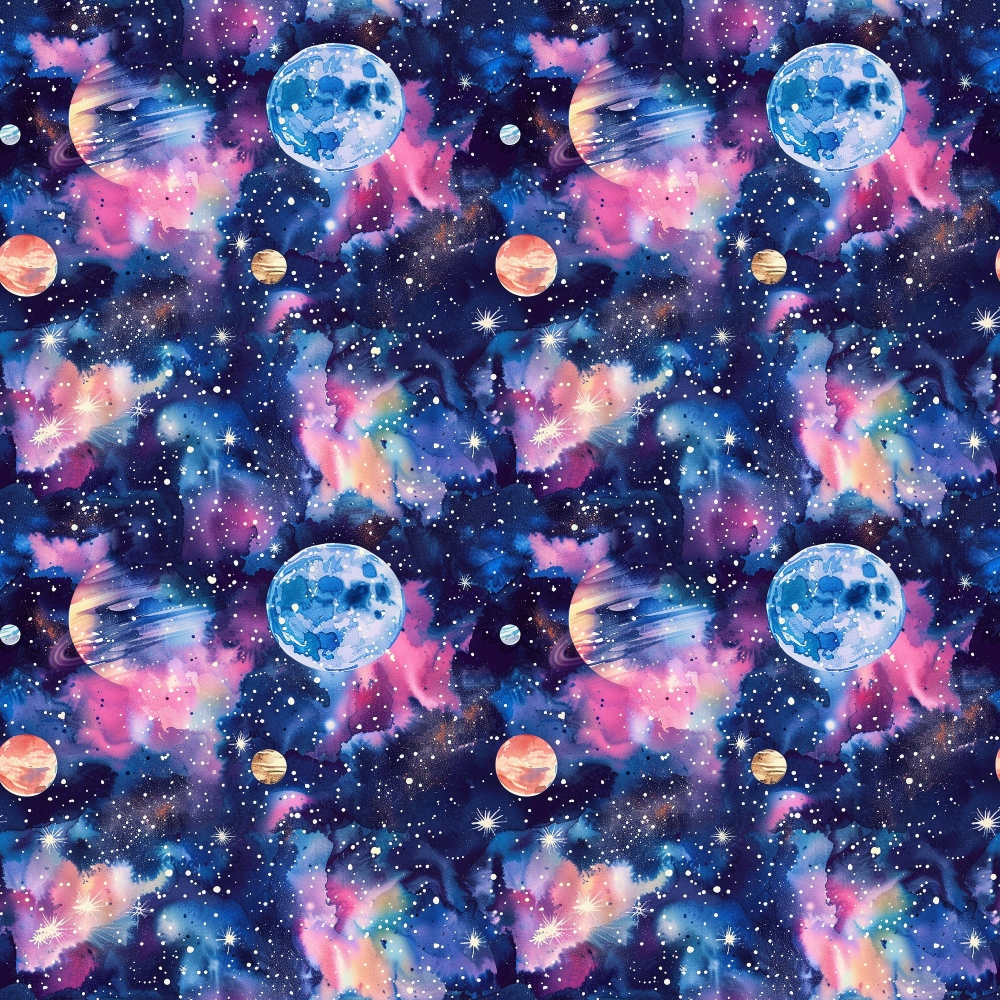 Solar System Pattern 3 Quilting Cotton Fabric