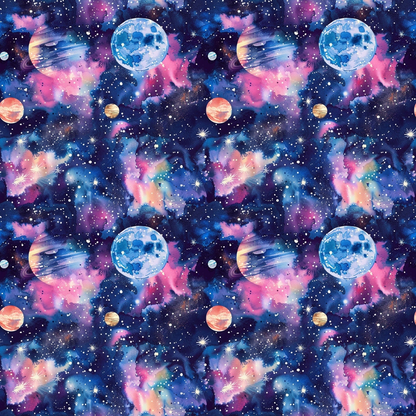 Solar System Pattern 3 Quilting Cotton Fabric