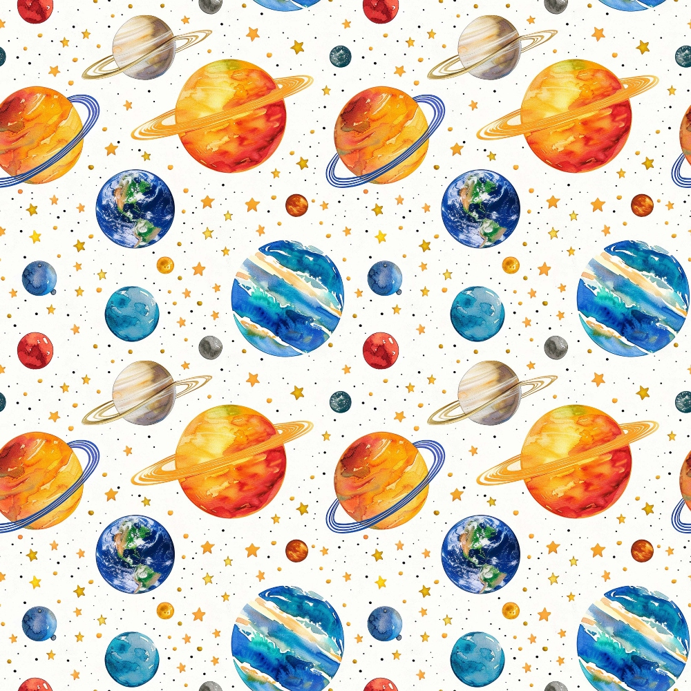 Solar System Pattern 2 Quilting Cotton Fabric