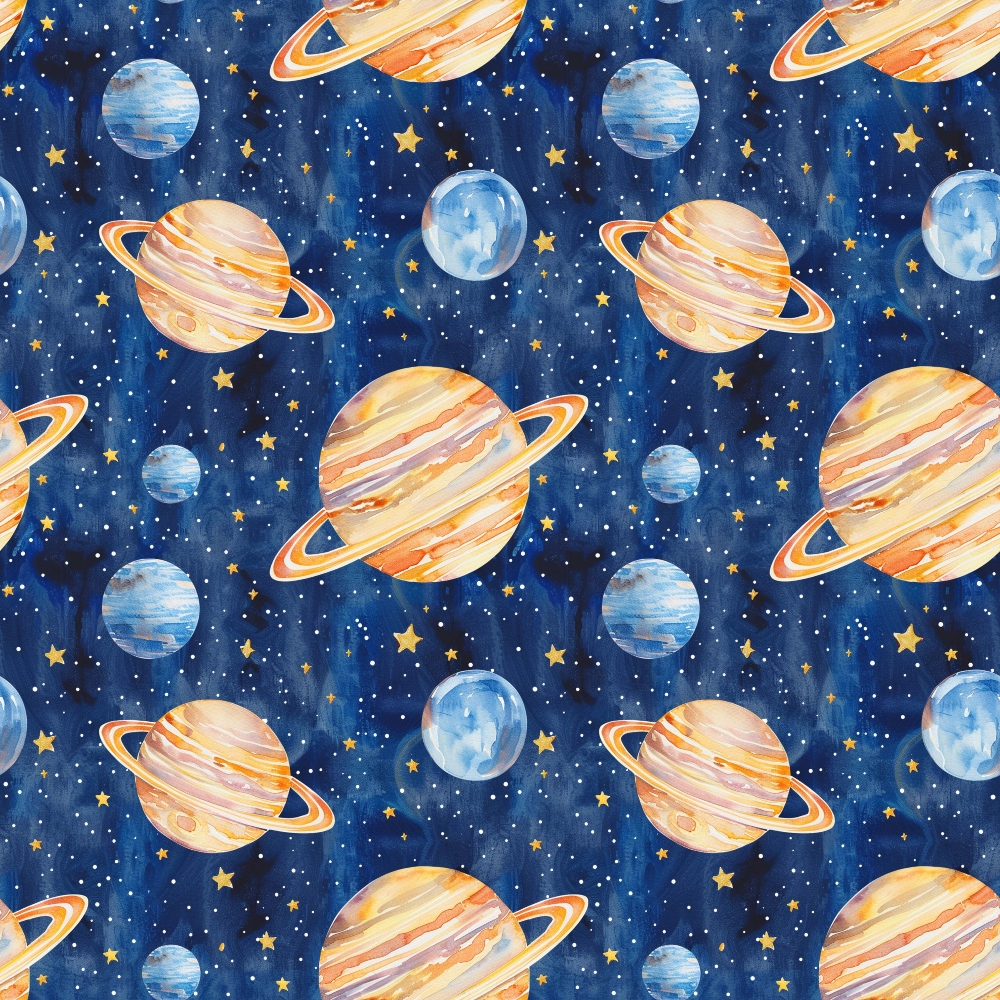 Solar System Pattern 6 Quilting Cotton Fabric