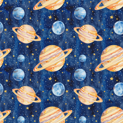 Solar System Pattern 6 Quilting Cotton Fabric