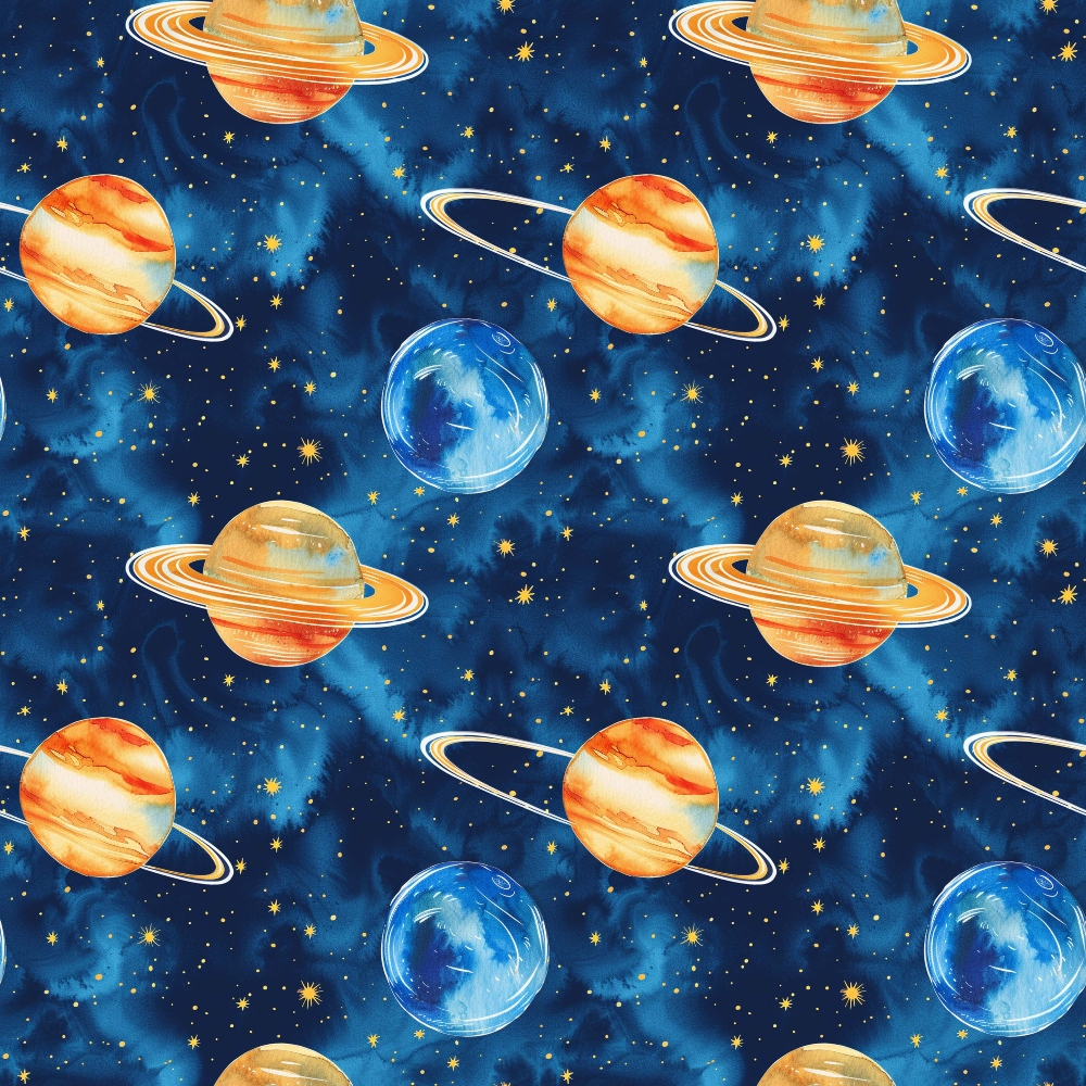 Solar System Pattern 10 Quilting Cotton Fabric