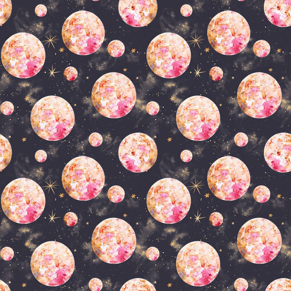 Solar System Pattern 11 Quilting Cotton Fabric