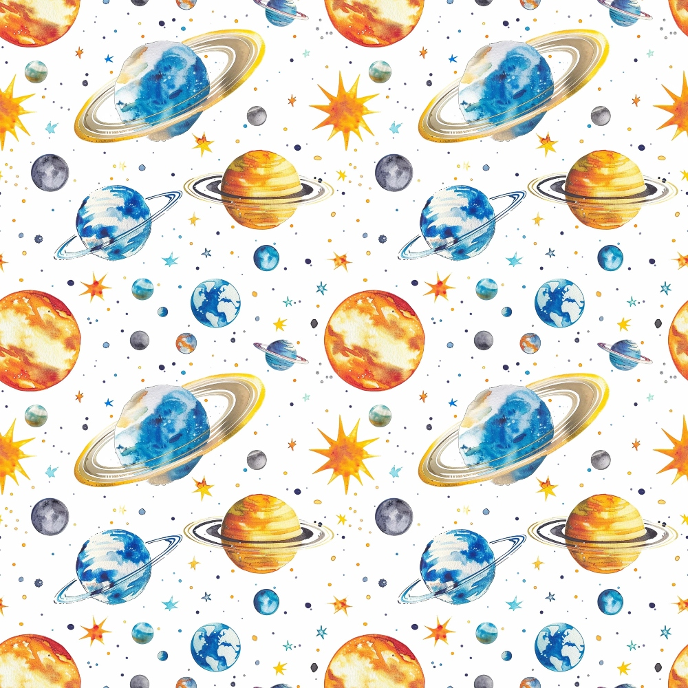 Solar System Pattern 18 Quilting Cotton Fabric