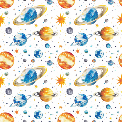 Solar System Pattern 18 Quilting Cotton Fabric
