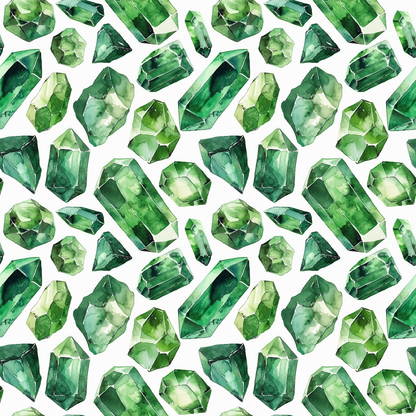 Emerald Gemstones Pattern 2 Quilting Cotton Fabric