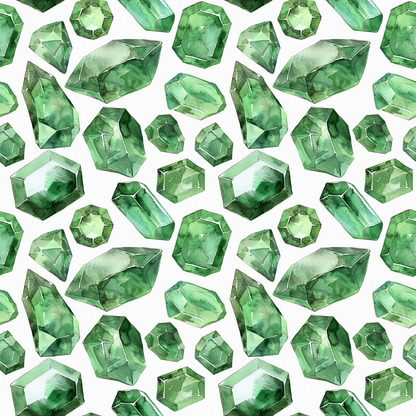 Emerald Gemstones Pattern 3 Quilting Cotton Fabric