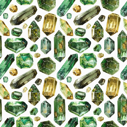 Emerald Gemstones Pattern 5 Quilting Cotton Fabric