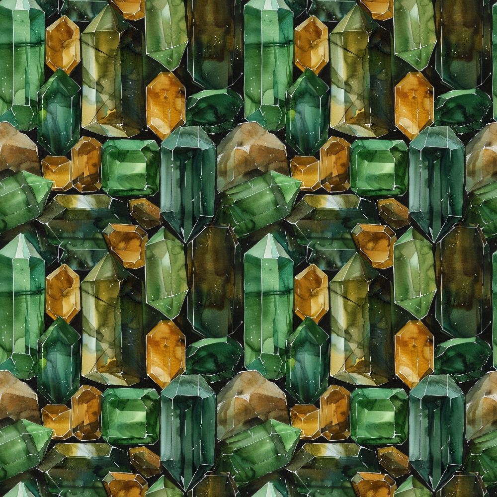 Emerald Gemstones Pattern 6 Quilting Cotton Fabric