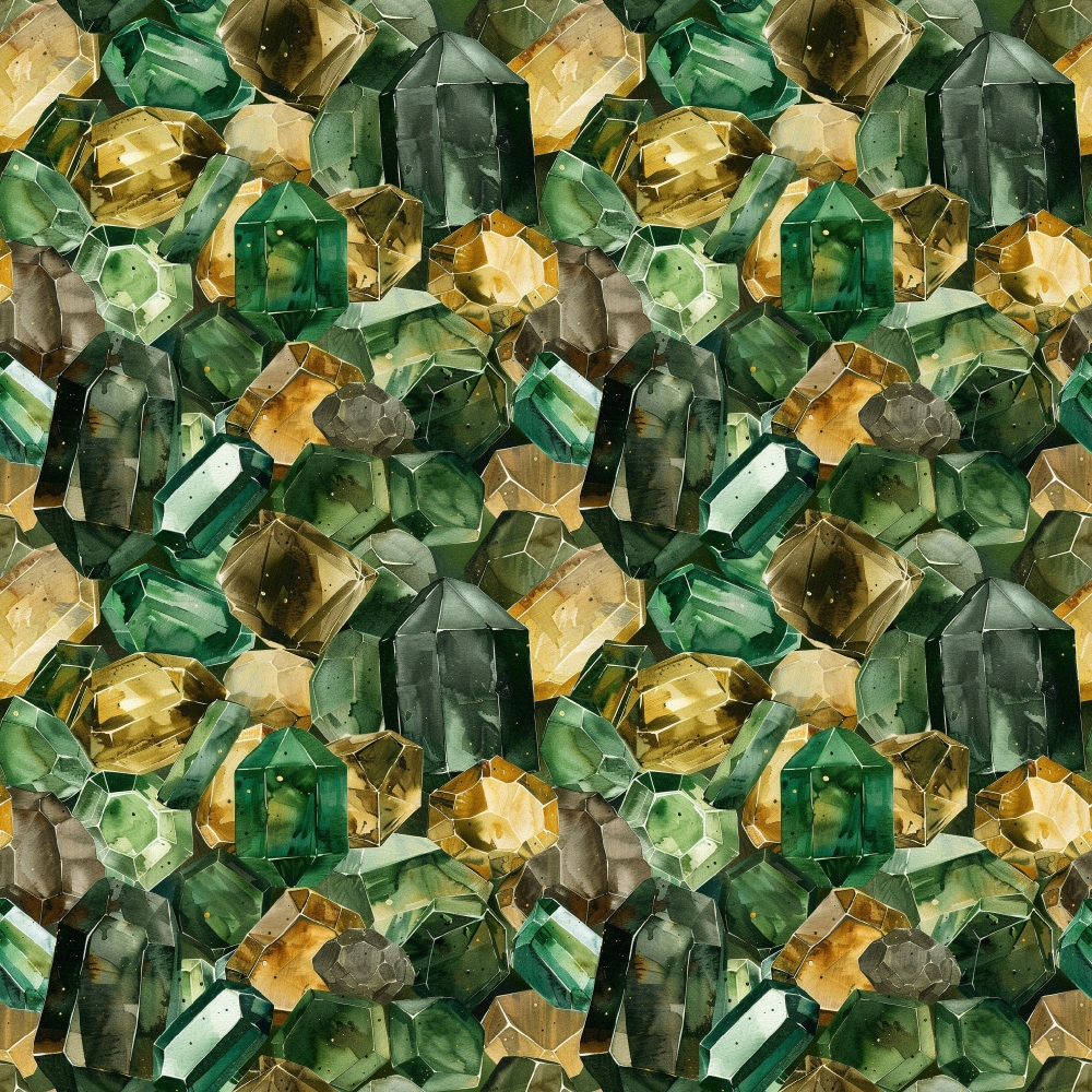 Emerald Gemstones Pattern 10 Quilting Cotton Fabric