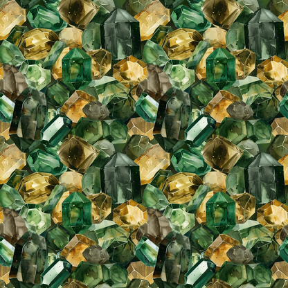 Emerald Gemstones Pattern 10 Quilting Cotton Fabric