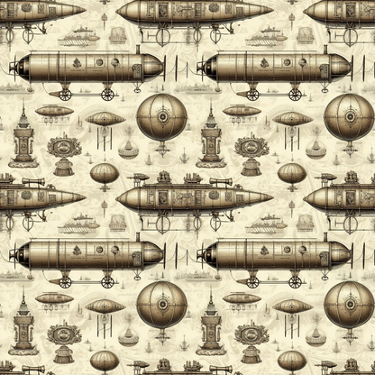 Goth Steampunk Pattern 3 Quilting Cotton Fabric