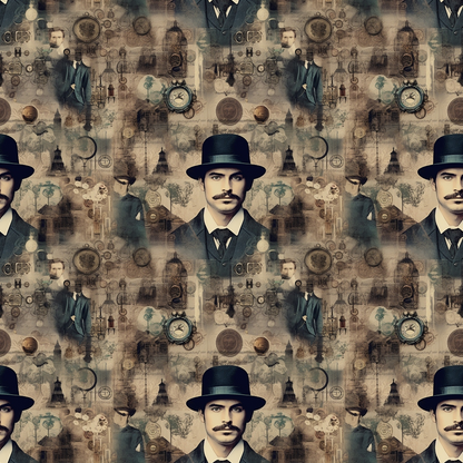 Goth Steampunk Pattern 5 Quilting Cotton Fabric