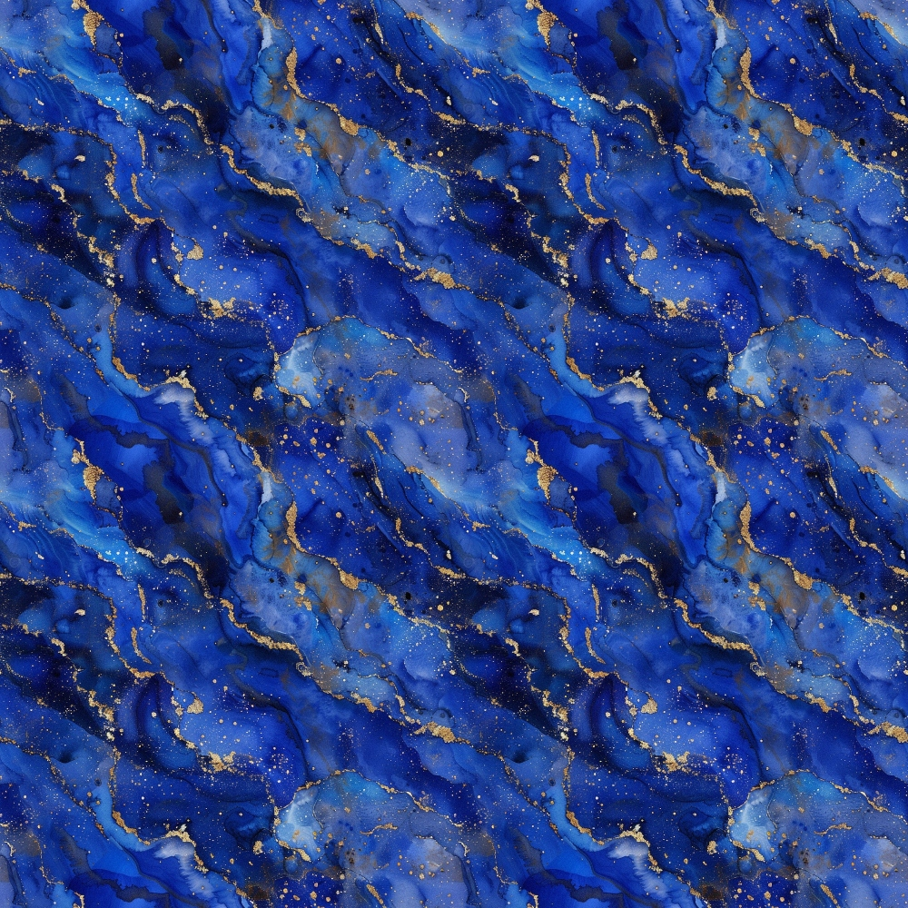 • Lapis Lazuli Gemstones Pattern 1 Quilting Cotton Fabric  
• Blue, navy, cobalt, indigo  
• Gold accents, metallic flecks  
• Marble texture, gemstone-inspired  
• Quilting, sewing, craft material  
• Soft, durable cotton textile  
• Artistic, abstract, swirling design