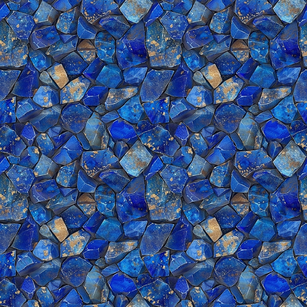 - Lapis Lazuli Gemstones Pattern 3 Quilting Cotton Fabric  
- Blue, gold, and gray tones  
- Gemstone texture, mosaic style  
- Quilting fabric, cotton material  
- Decorative, vibrant colors  
- Rock-inspired design, natural stone appearance  
- Artistic, rich and deep blues  
- Crafting material, sewing fabric